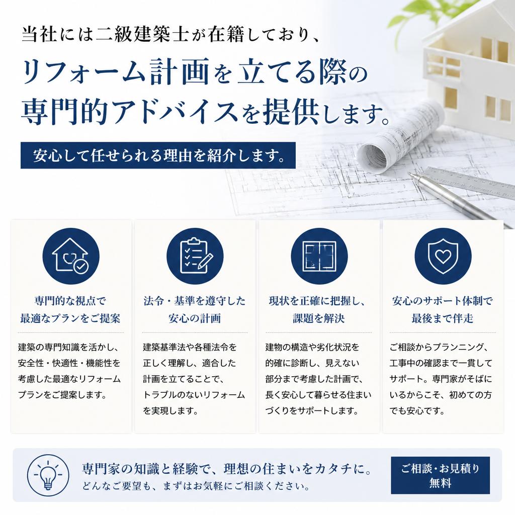 二級建築士による専門的サポート