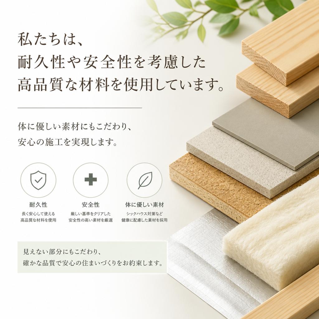 こだわりの施工材料