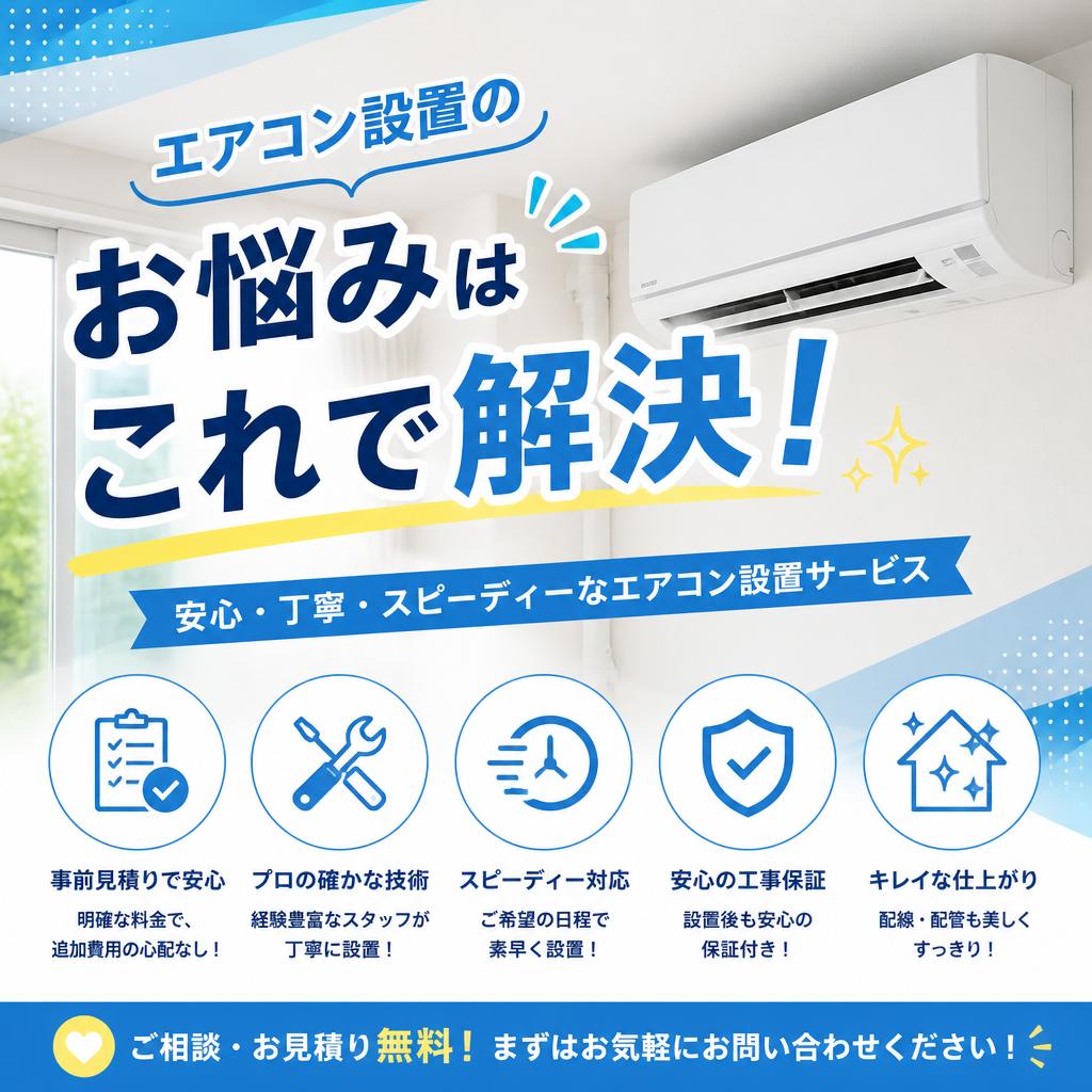エアコン設置のお悩みはこれで解決！