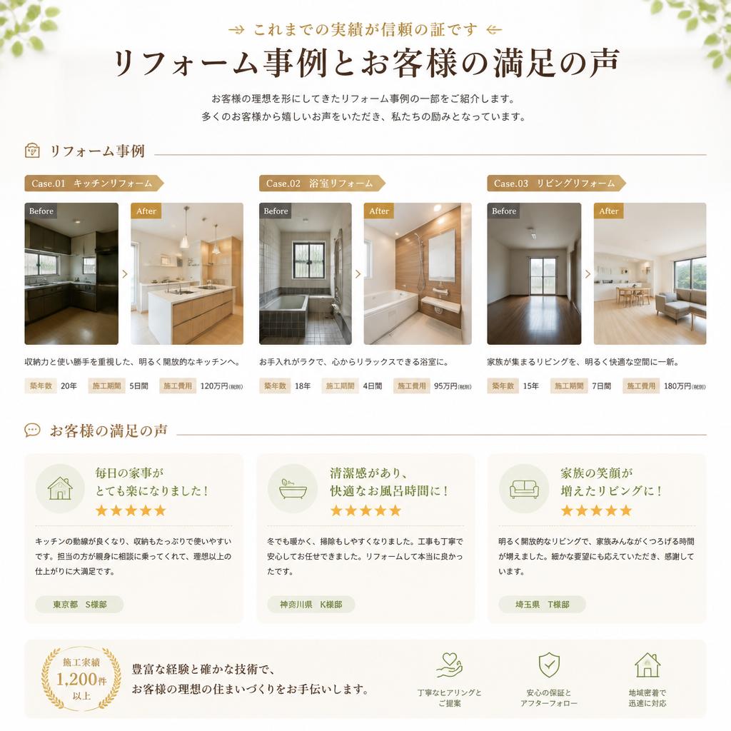 実績とお客様の声