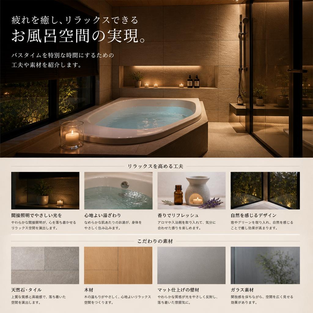 2. お風呂で心身を癒す空間作り