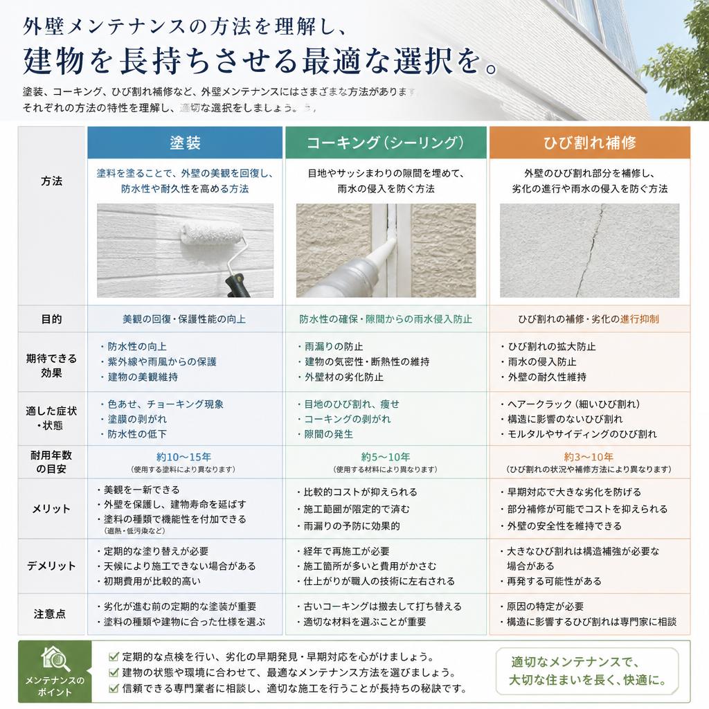 外壁メンテナンスの種類