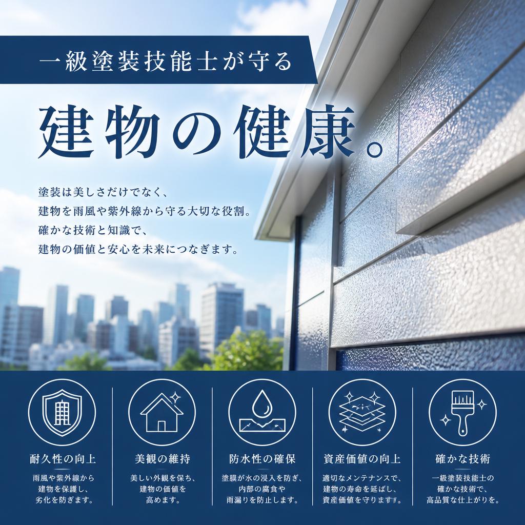一級塗装技能士が守る「建物の健康」。