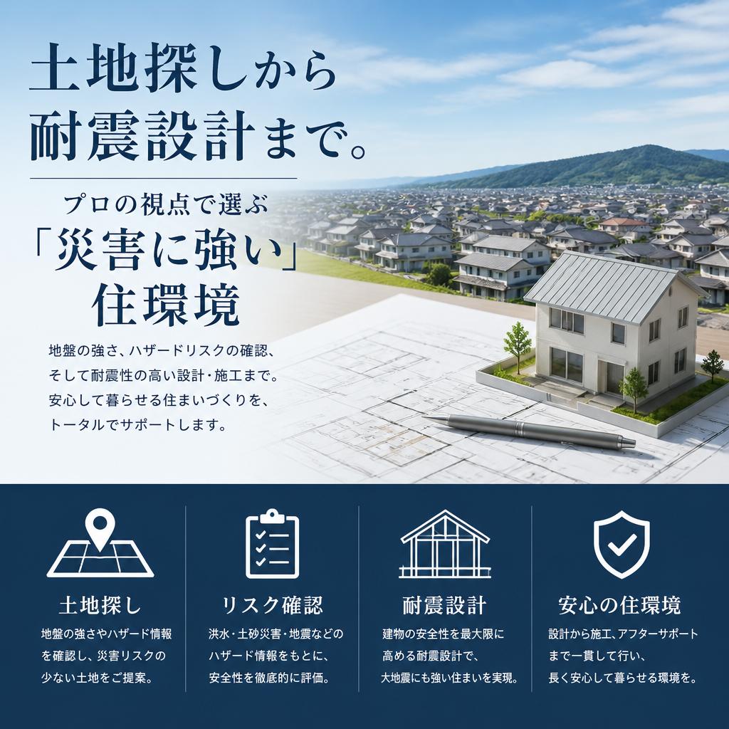 土地探しから耐震設計まで。プロの視点で選ぶ「災害に強い」住環境